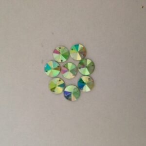 Pack of 30 10mm Round Peppermint AB Sew On (Acrylic)