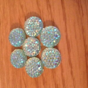 Pack of 20 12mm Multi Faceted Aquamarine Stones (Acryllic) (Non Hotfix)