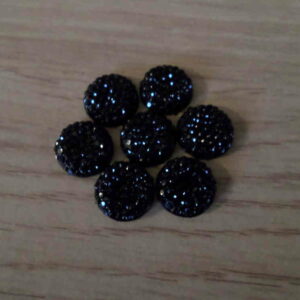 Pack of 20 12mm Multi Faceted Jet Stones (Acryllic) (Non Hotfix)