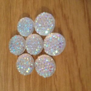 Pack of 20 12mm Multi Faceted Crystal AB Stones (Acryllic) (Non Hotfix)