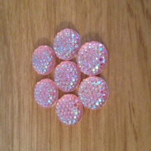 Pack of 20 12mm Multi Faceted Pink Stones (Acryllic) (Non Hotfix)