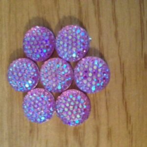 Pack of 20 12mm Multi Faceted Purple Stones (Acryllic) (Non Hotfix)