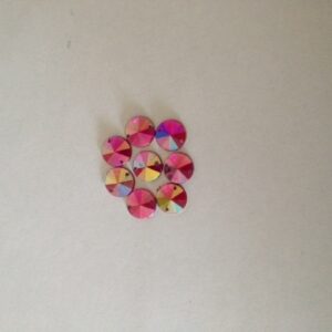 Pack of 30 10mm Round Fuschia AB Sew On (Acrylic)