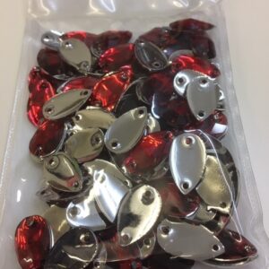 Pack of 100 11mm x 18mm Teardrop Red Sew On (Acryllic)