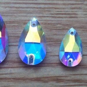 POT LUCK Crystal AB Sew On Jewellery Stones  (SECONDS, MIXED SIZES & SHAPES)