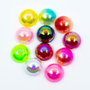 Colour AB Flat Back Pearls