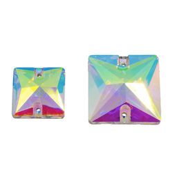 Crystal AB Square Sew On Stone